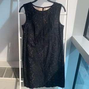 Loft Black Lace Pattern Shift Dress Size 2P XS/S